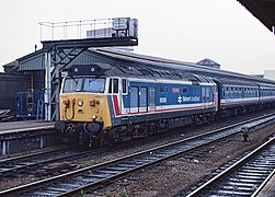 500026 Indomitable in NSE livery at Reading, 1989