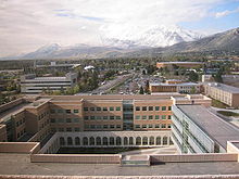 Looking North from the Kimball Tower toward Mount Timpanogos BYU North.jpg