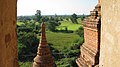 Bagan, Myanmar, Bagan plains, lush greenery and forest, as seen from ancient Buddhist pagoda.jpg