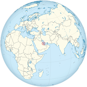 Bahrain on the globe (Bahrain centered).svg