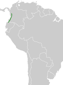 Distribución geográfica de la tangara de Rothschild.