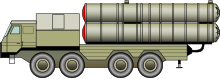 This illustration shows a prototype of Iran's mobile air defense system, Bavar 373, with cylindrical containers. However, the final product unveiled in 2016, is equipped with cube containers. Bavar 373 sketch.svg