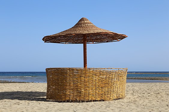 Beach umbrella in Marsa Alam, Egypt