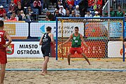 Deutsch: Beachhandball Europameisterschaften 2019 (Beach handball Euro); Tag 6: 7. Juli 2019 – Spiel um Platz Drei, Männer, Ungarn-Russland 2:0 (26:20, 23:22) English: Beach handball Euro; Day 6: 7 July 2019 – Men's Bronze Medal Match – Hungary-Russia 2:0 (26:20, 23:22)