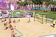 Deutsch: Beachhandball bei den Olympischen Jugendspielen 2018; Tag 3, 9. Oktober 2018; Mädchen, Vorrunde, Gruppe A - Kroatien-Ungarn 0:2 English: Beach handball at the 2018 Summer Youth Olympics at 9 October 2018 – Girls Preliminary Round Group A‎ – Croatia-Hungary 0:2