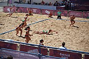 Deutsch: Beachhandball bei den Olympischen Jugendspielen 2018; Tag 4, 10. Oktober 2018; Mädchen, Vorrunde, Gruppe A - Ungarn-Chinese Taipei (Taiwan) 2:0 English: Beach handball at the 2018 Summer Youth Olympics at 10 October 2018 – Girls Preliminary Round Group A‎ – Hungary-Chinese Taipei 2:0