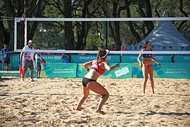 Beach volleyball at the 2018 Summer Youth Olympics – Girls Round of 16 – BOL vs PUR 0634.jpg