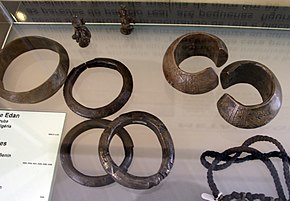 Yoruba metal bracelets and jewellery of old. Collection of The Afro-Brazilian museum of Salvador, Bahia