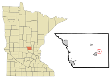Location of Ronneby, Minnesota and Benton Counties