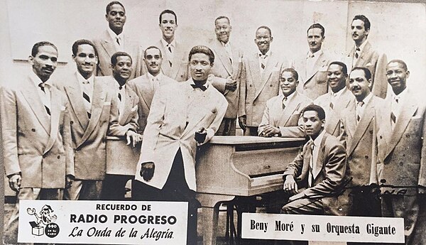 Moré and his "Orquesta Gigante" at Radio Progreso in the late 1950s