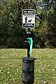 English: In Berwyn Heights, Maryland, a do not litter sign and dog waste disposal site.