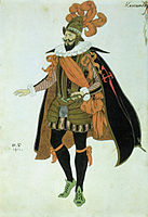Ескіз костюму Командора до драми Лопе де Веги «Фуенте Овехуна», 1911