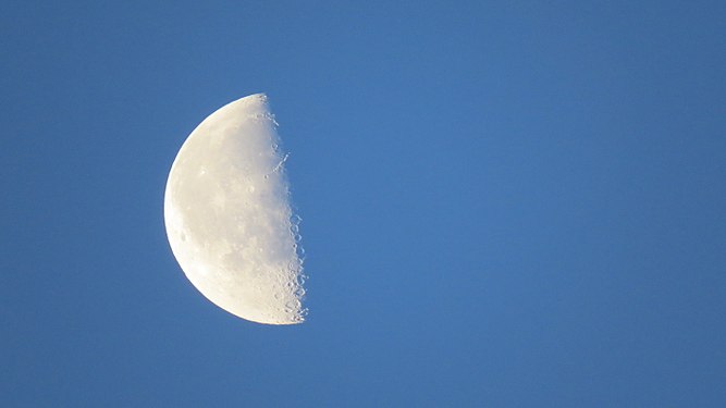 Moon in the blue sky