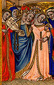 Detalhe de "O Casamento" de Niccolò da Bologna, por volta de 1350.