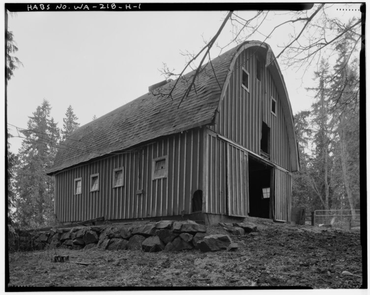File:Boone-Truly Ranch, Horse Barn, 11119 Northeast 185th Street, Bothell, King County, WA HABS WASH,17-BOTH,1H-1.tif