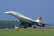 'n Britse Concorde by die Farnborough-lugskou.