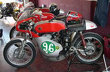 Racing motorcycle in museum display