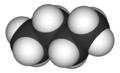 Space-filling model of the butane molecule