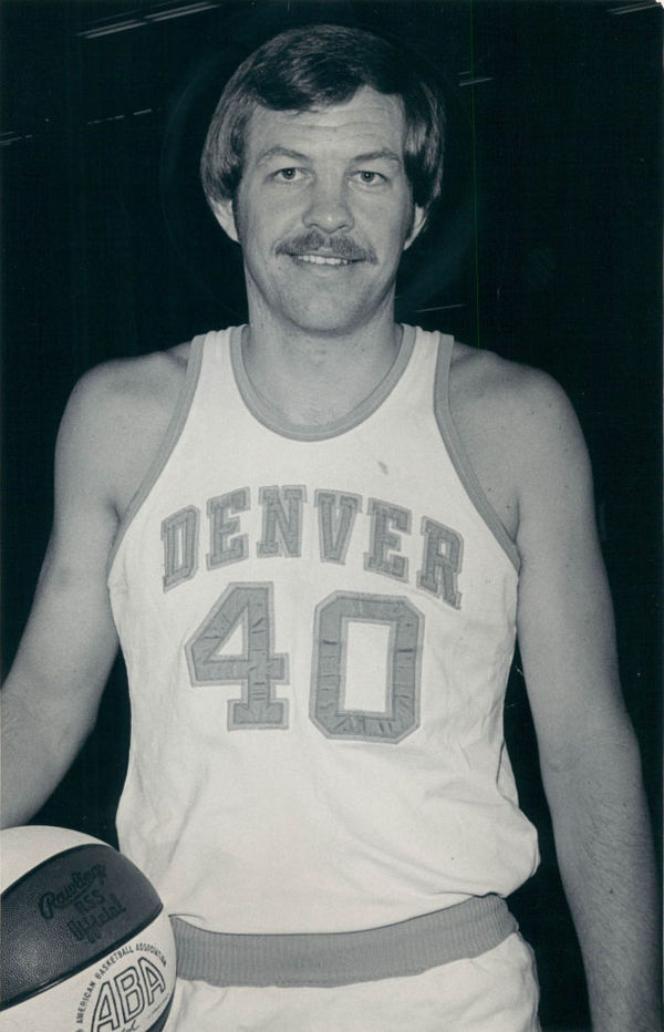 Byron Beck, a University of Denver alumnus, is shown wearing the "Denver Rockets" uniform