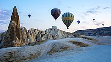 CAPPADOCIA Národní park Göreme a skalní lokality.  Seznam světového dědictví.  Krocan.  Horkovzdušný balón Cappadocia.jpg