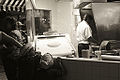 English: Beignets being made at the Cafe Du Mondem in New Orleans.