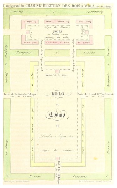 File:CHODZKO(1839) p051 PLAN FIGURATIF DU CHAMP D'ELECTION DES ROIS A WOLA PRES WARSOVIE.jpg