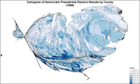 Demokratiska resultatkartogram per län