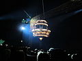 The chandelier in The Phantom of the Opera is featured in a moment of spectacle during the musical.