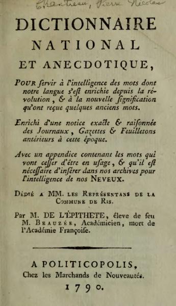 File:Chantreau - Dictionnaire national et anecdotique - 1790.djvu