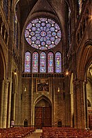 Transept rose window of Chartres Cathedral, with "Chartres Blue" color