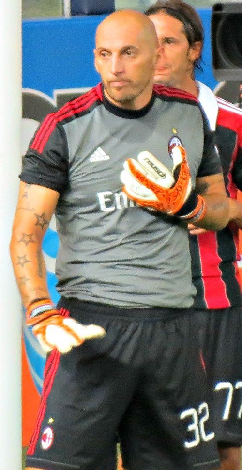 Abbiati playing for AC Milan in 2012