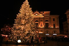 Christmas tree in Lugano, Switzerland.