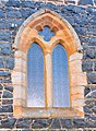 Window detail on the Anglican Church of the Good Shepherd, main street, Hadspen, Tasmania