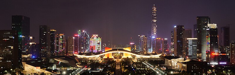 Panorama Shenzhen (Futian CBD i ratusz - Civic Center)