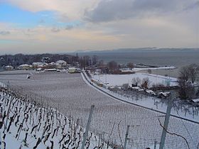 Cortaillod im Winter iber em Nöieburgersee