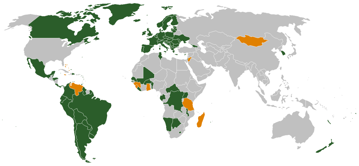 Федерации а также в страны. Зеленая карта страны участницы. Страны входящие в Международный Уголовный суд. Международный Уголовный суд государства участники. ICC карта.