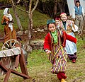 Crimean tatar little girls in traditional dresses