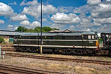 Photo of green diesel locomotive