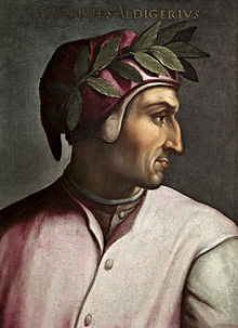 Portrait of Dante Alighieri by Cristofano dell'Altissimo, Uffizi Gallery Florence, 1552-1568 Dante Alighieri - Serie Gioviana.jpg