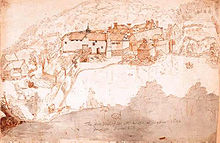 Drawing of Wotton House near Guildford by Evelyn, 1640 Drawing of family home Wotton House near Guildford by John Evelyn 1640.jpg