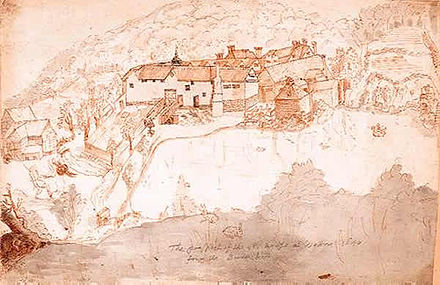 Drawing of Wotton House near Guildford by Evelyn, 1640