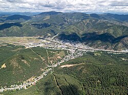 Drone view from Kellogg, Idaho