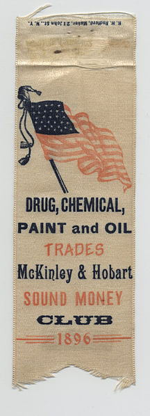 File:Drug, Chemical, Paint and Oil Trades McKinley & Hobart Sound Money Club Ribbon, 1896 (4360182136).jpg