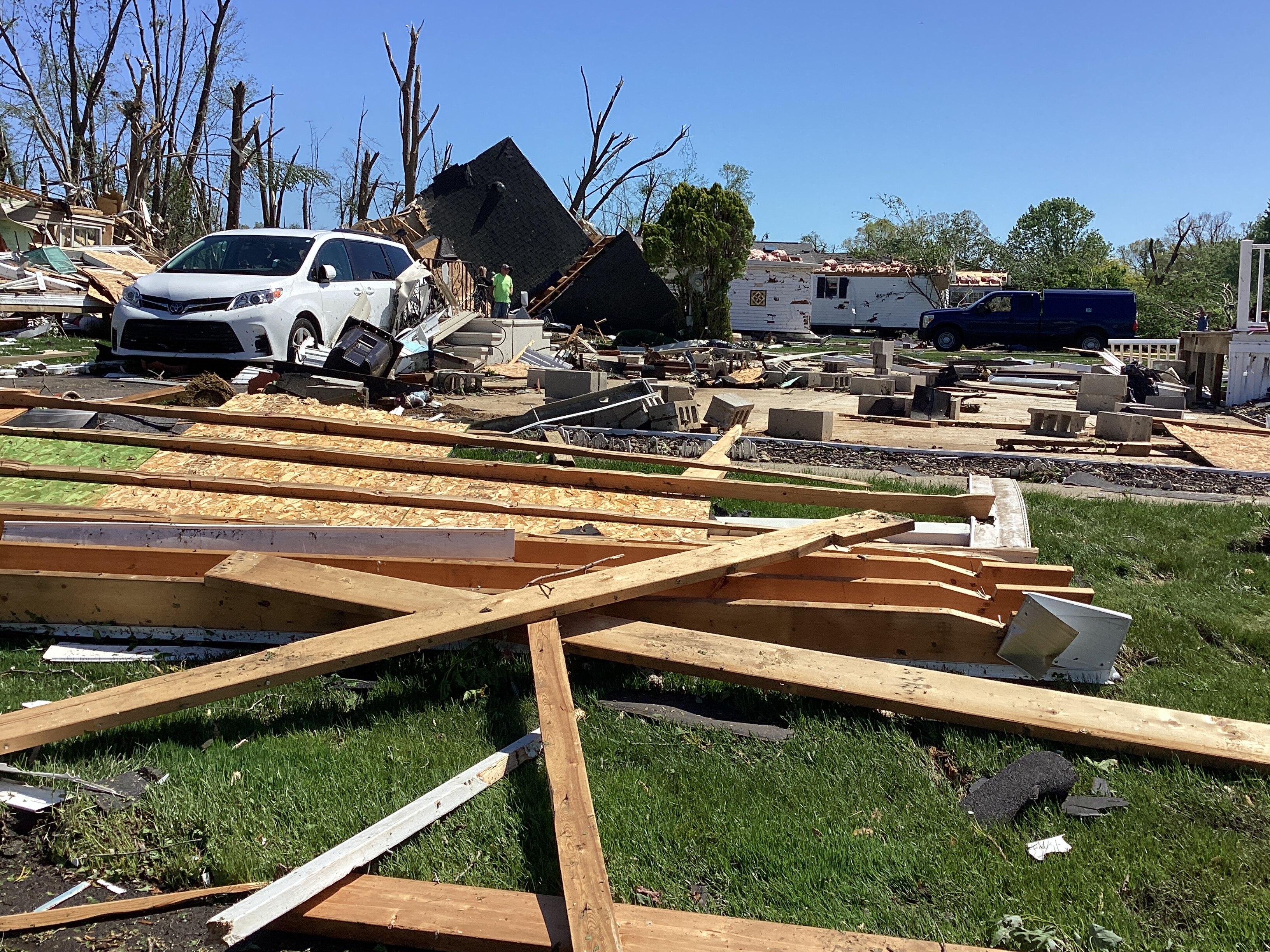 Mobile homes that were destroyed at high-end EF2 intensity in Portage, Michigan.