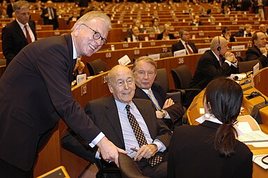 Valéry Giscard d'Estaing en 2004, lors d’un congrès d’un Parti populaire européen (PPE) à Bruxelles.