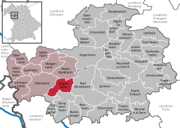 Kaart van Ergersheim (Duitsland)