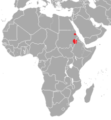 Eritrejská gazela range.png