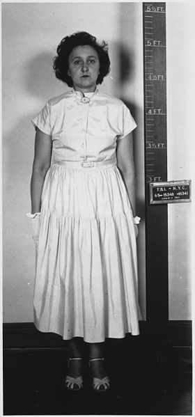 Mugshot of Ethel Rosenberg, arrested during grand jury proceedings
