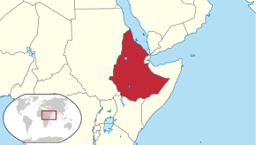 Kart over 'Den demokratiske folkerepublikken Etiopia'