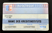 eurocheque-Karte aus dem Jahr 1972